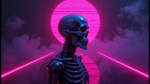 Vaporwave Skull Synth Image