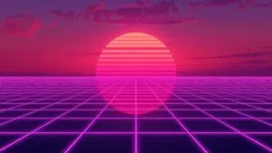 Vaporwave Synthwave Sunset Grid Aesthetic