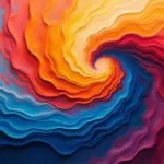 Vibrant Abstract Oil Painting Swirl
