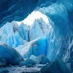 Vibrant Blue Glacier Ice Cave Interior