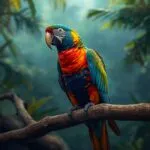 Vibrant Parrot Perched on a Branch