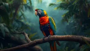 Vibrant Parrot Perched on a Branch