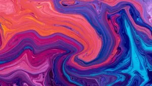 Vibrant Swirl of Acrylic Paint Colors