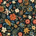 Vintage Groovy 70s Floral Pattern Print