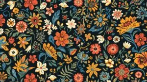 Vintage Groovy 70s Floral Pattern Print
