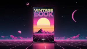 Vintage Sci-Fi Book Cover Design Space Retro Art