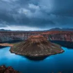 Volcanic Crater Lake Reflection