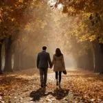 Walking Through Autumn Leaves