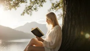Woman Reading Under a Tree
