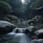 Zen Garden Rock Water Minimalist Landscape