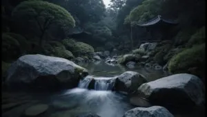 Zen Garden Rock Water Minimalist Landscape