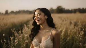Zendaya AI Laughing in Field