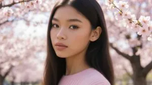 Zendaya Under Cherry Blossom Trees